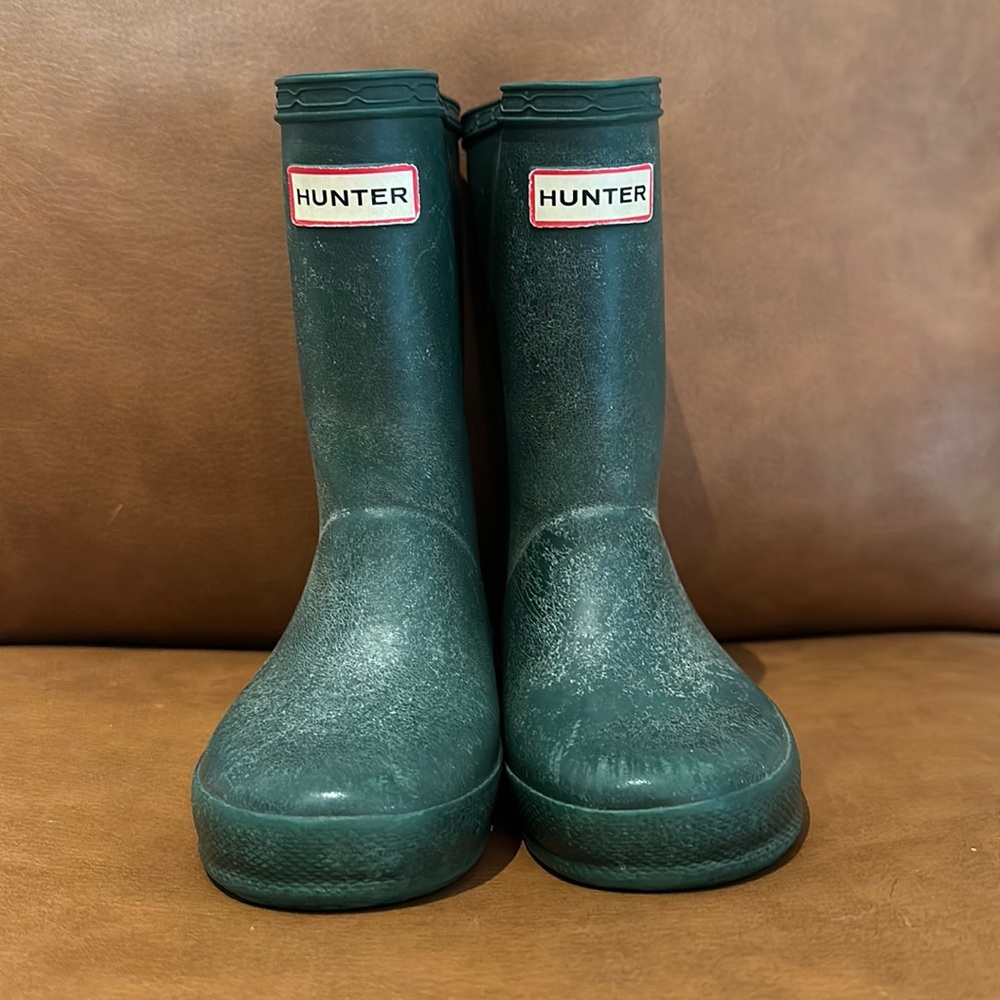 Hunter boots, kids size 7, green